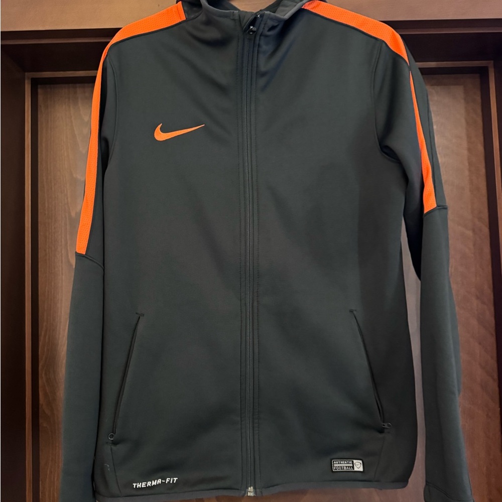 Nike Therma-Fit Jacket in Dark Gray and Orange